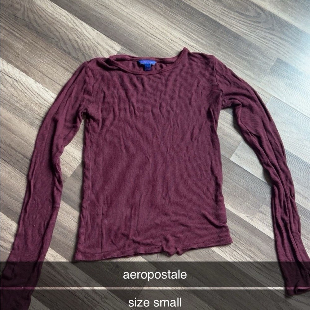 Aeropostale Purple Ribbed Blouse